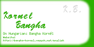 kornel bangha business card